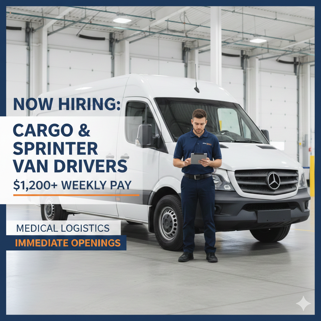 Cargo or Sprinter Van Driver 1200+weekly