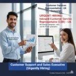 Customer Support and Sales Executive (Urgently Hiring)